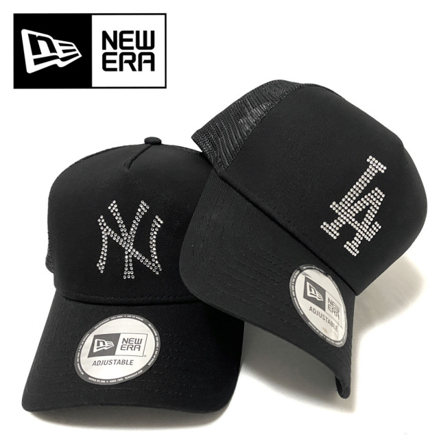 NEW ERA 9FORTY A-Frame トラッカー ラインストーン (ニューヨーク・ヤンキース/ロサンゼルス・ドジャース) 【12654386/13059250】