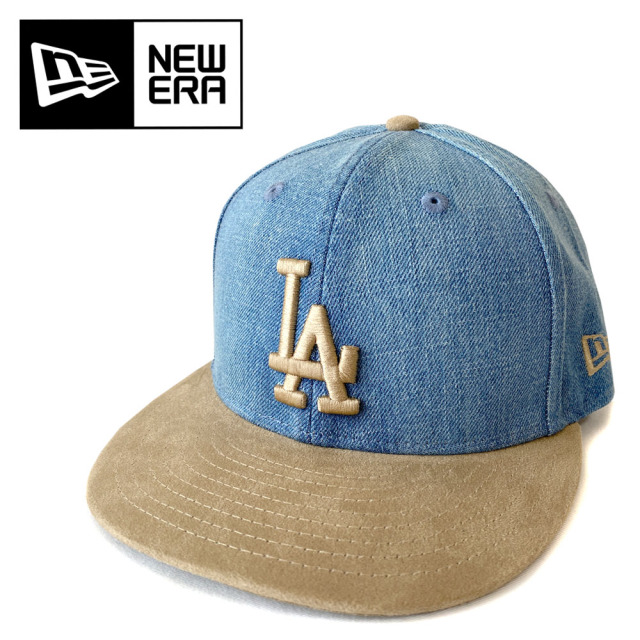 NEW ERA ニューエラ LP 59FIFTY MLB Denim 2-Tone ロサンゼルス・ドジャース スウェードバイザー 14307326