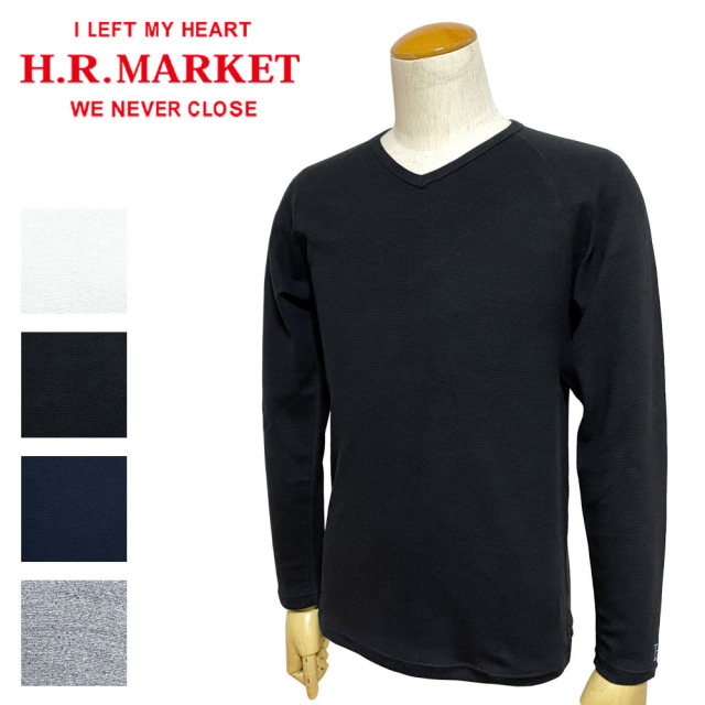 HOLLYWOOD RANCH MARKET ストレッチフライス Vネック ロングスリーブ Tシャツ ユニセックス【1004671】