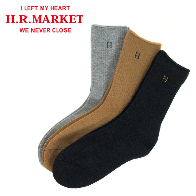 HOLLYWOOD RANCH MARKET Hエンブロイダリー アクリルウール パイルクルーソックス【700087200】