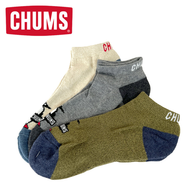 CHUMS チャムス 3P Booby CHUMS Ankle Socks 3Pブービーチャムスアンクルソックス メンズ レディース ユニセックス CH06-1115