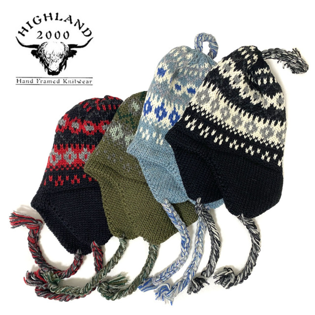 HIGHLAND 2000 Fairisle Hat w/Ear Cover&Rope Tassels Unisex 【HL-0021】