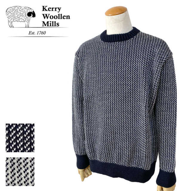 Kerry Woollen Mills ケリーウーレンミルズ Birds Eye Crew Neck Sweater Relax バーズアイ クルーネックセーター リラックス レディース KW-0049