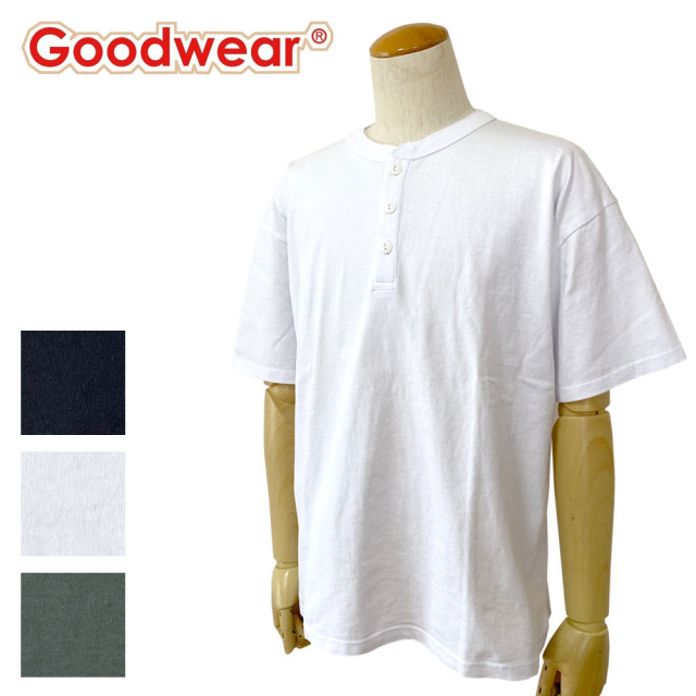 Goodwear グッドウェア USAコットン ヘンリーネックT メンズ 2W7-2522