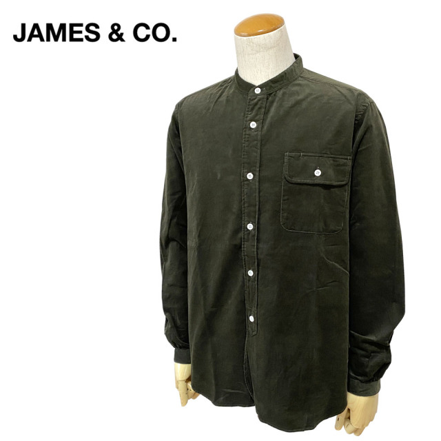 JAMES&CO. ジェームス&コー Band Collar Corduroy Shirt バンドカラー コーデュロイシャツ メンズ JS41411