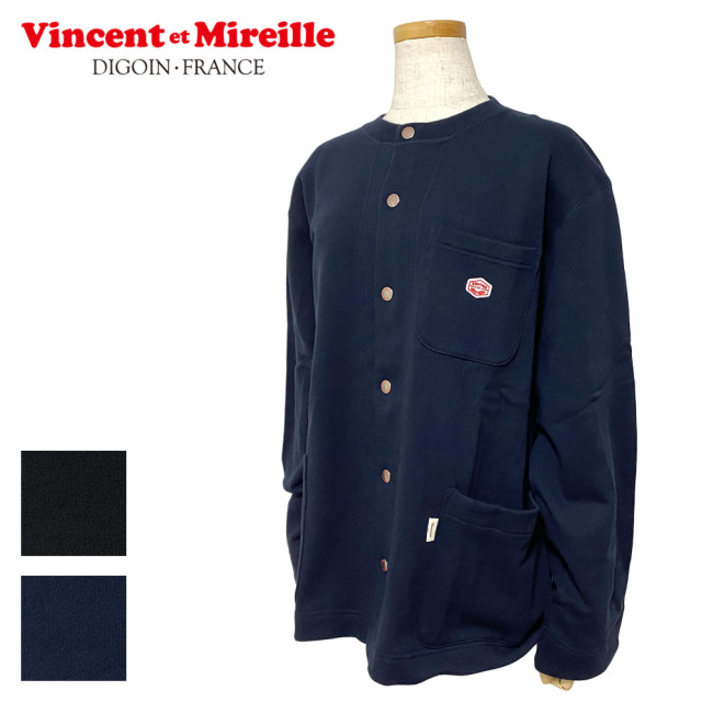 Vincent et Mireille 裏毛スナップカーディガン (メンズ・レディース) 【VM221UK12310】