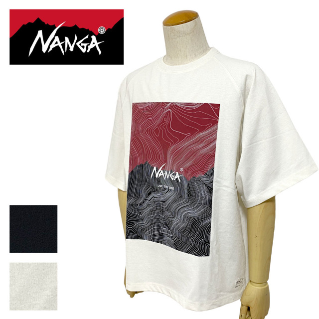 NANGA ECO HYBRID LOOSE FIT CONTOUR MAP LOGO TEE/ エコハイブリッド ルーズフィット コントアーマップティー Men's 【N1RP】