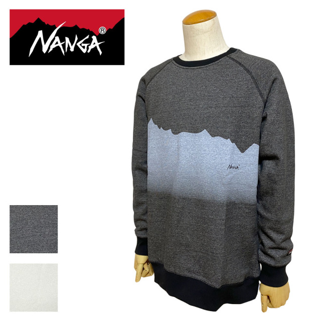 NANGA ECO HYBRID RIDGE LINE PRINT SWEATSHIRT/ エコハイブリッドリッジラインプリントスウェットシャツ Men's 【N1JK】