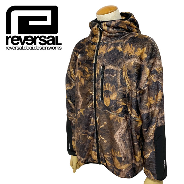 reversal BOTANICAL CAMO BOA FLEECE BIG SILHOUETTE SWEAT PARKA