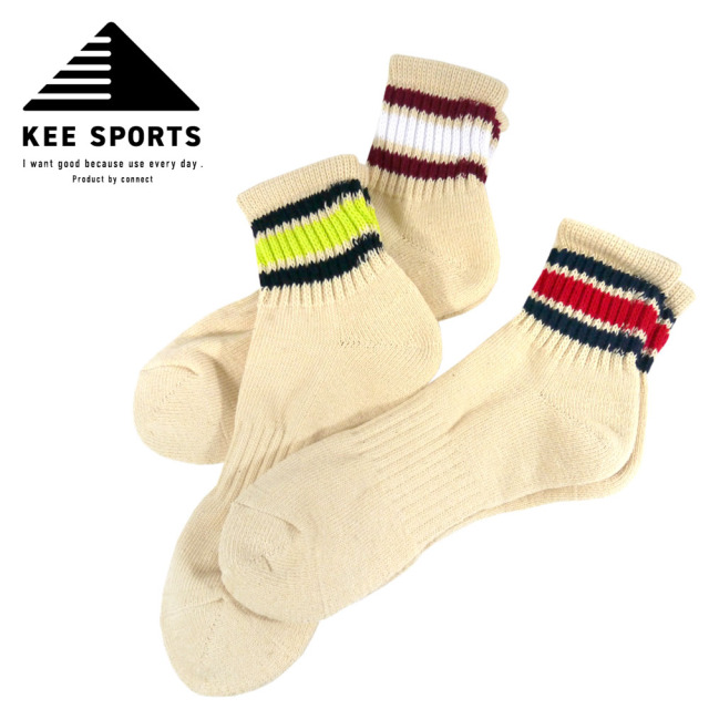 KEE SPORTS 3P LINE SOCKS/ラインソックス 3足セット 【KES012】