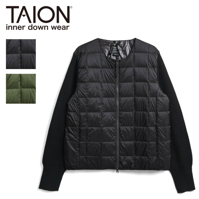 TAION ベーシック クルーネックWジップ ニットスリーブダウンジャケット Unisex 【104WZSN】