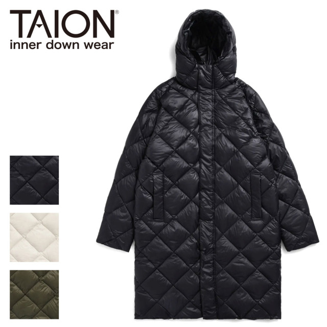 TAION タイオン シティ フード ロングダウンジャケット ユニセックス 106COCI