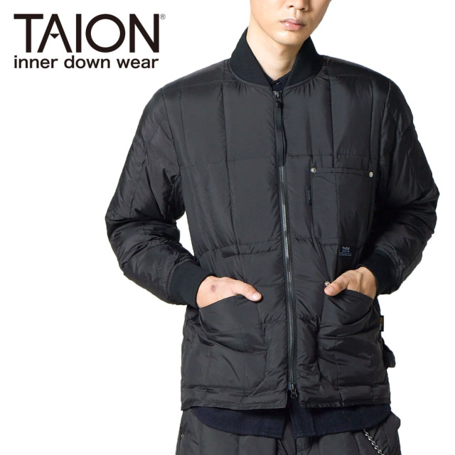 TAION タイオン ワーク リブネックWジップ ダウンジャケット メンズ レディース ユニセックス 108WZWK
