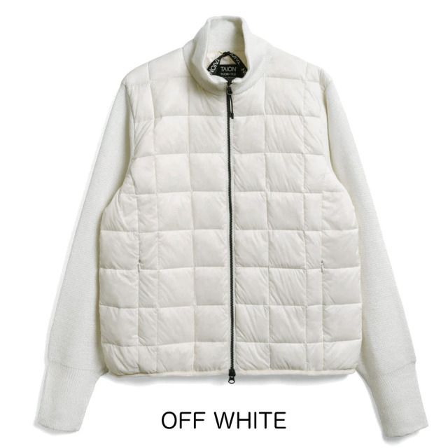 TAION タイオン ハイネック Wジップ ニットスリーブ ダウンジャケット