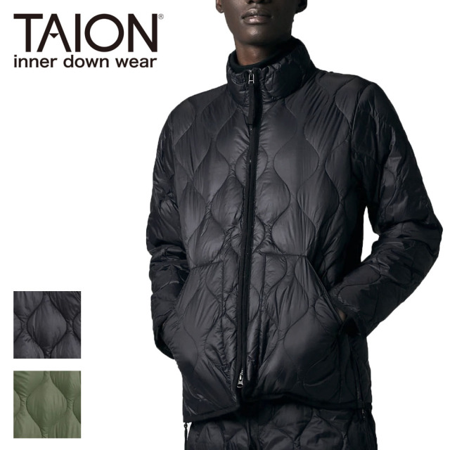 TAION タイオン ミリタリー ハイネックWジップ ダウンジャケット-ソフトシェル メンズ ユニセックス 102ALSZML-1