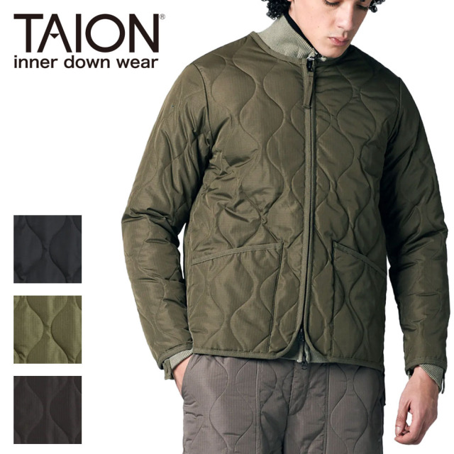 TAION タイオン ミリタリー クルーネックWジップ ダウンジャケット メンズ レディース ユニセックス 104ZML-1