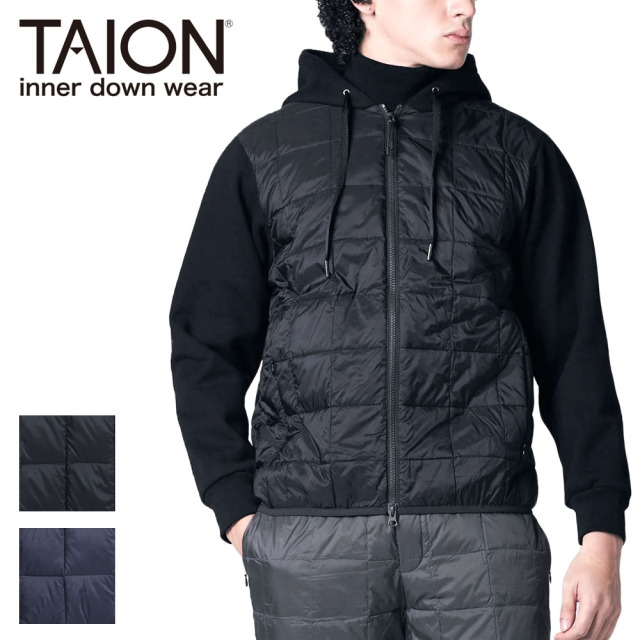 TAION タイオン ベーシック Wジップ スウェットスリーブ ダウンパーカー メンズ 106WZSW