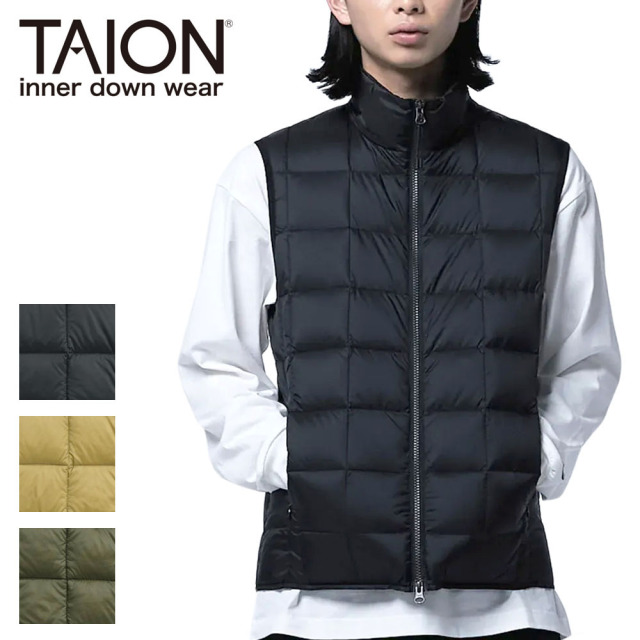 TAION ハイネックWジップ ダウンベスト Unisex 【002WZ】