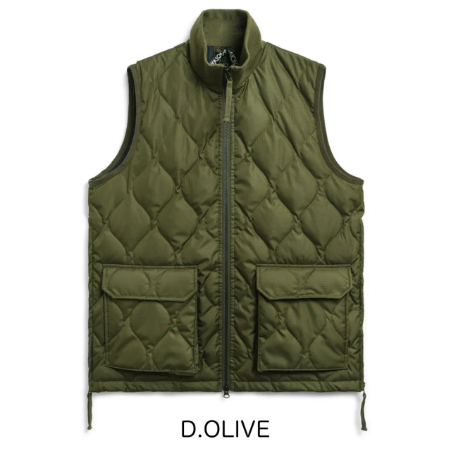 TAION タイオン ミリタリー リブ ハイネック Wジップ ダウンベスト