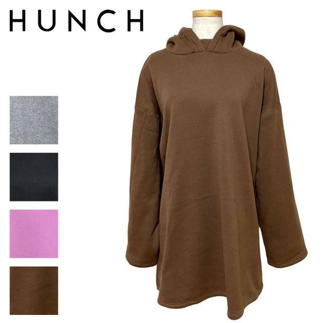HUNCH 裏起毛スウェットフーディミニワンピース Lady's 【WOS6289】