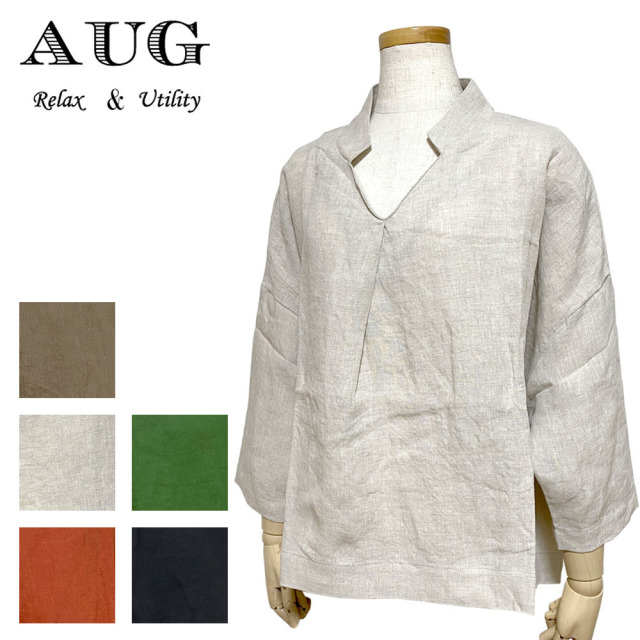 AUG リネン Aラインタックプルオーバー Lady 