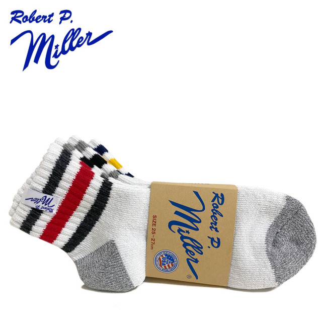 Miller 綿混ラインクォーター3Pソックス Men's 【305C】