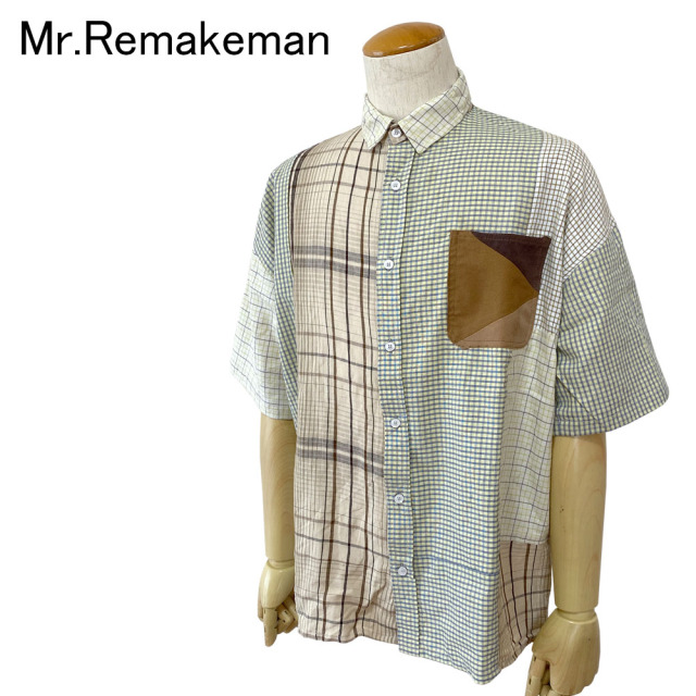 Mr.Remakeman ミスターリメイクマン パッチワーク チェックシャツ メンズ 2502655