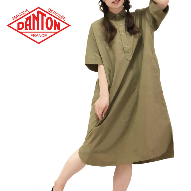 DANTON 半袖プルオーバー シャツワンピース Lady's【JD-3655 MSA】