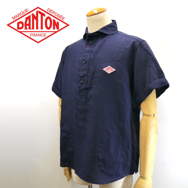 DANTON リネン プルオーバー 半袖シャツ Men's 【JD-3569 KLS】