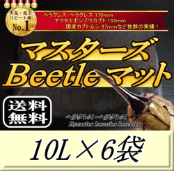 送料無料！マスターズBeetleマット 10L×6袋　ヘラクレス170mmの実績！害虫の混入99％なし！