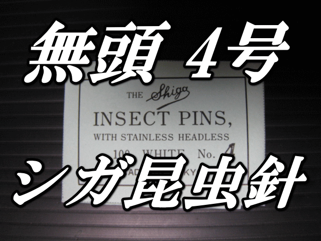 無頭シガ昆虫針　4号　標本針（最上質ステンレス製）　1包（100本入）