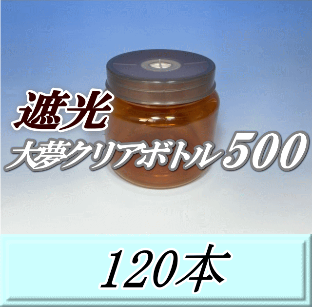 送料無料！遮光大夢クリアボトル500（600ml） 【空容器】ネジ式PET製　87（底100）Φ×93H　120本