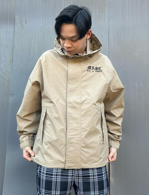 MasterStyle Embroidered Full Zip Hoodie Sand Khaki