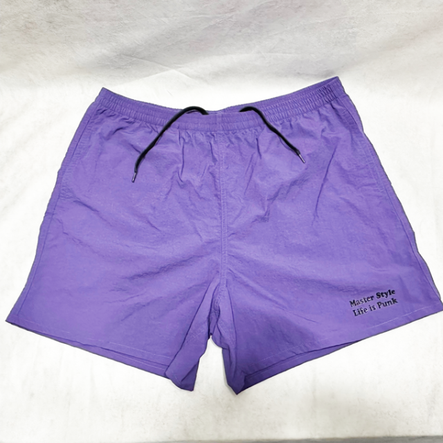 Logo nylon half pants purple