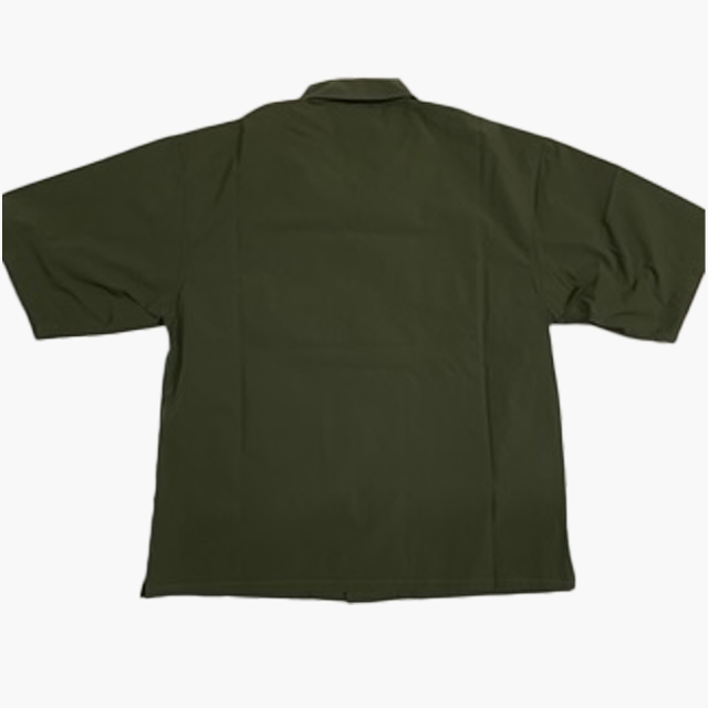 Life is punk　刺繍半袖シャツ　オリーブ