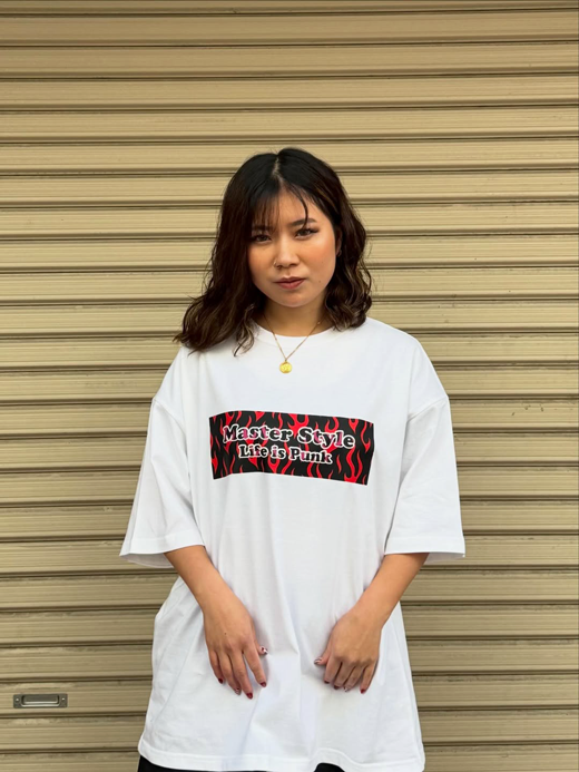 Flame red Under logo T-Shirt White