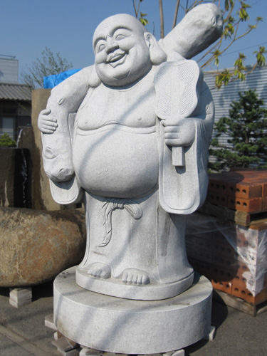 布袋の石像の仏像を販売しています。天然御影石彫刻の七福神布袋様は