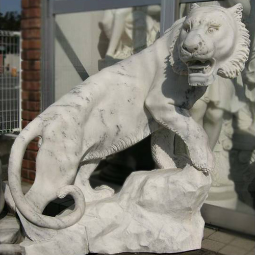 天然大理石彫刻 トラ 【寅・虎・トラ】の置物 