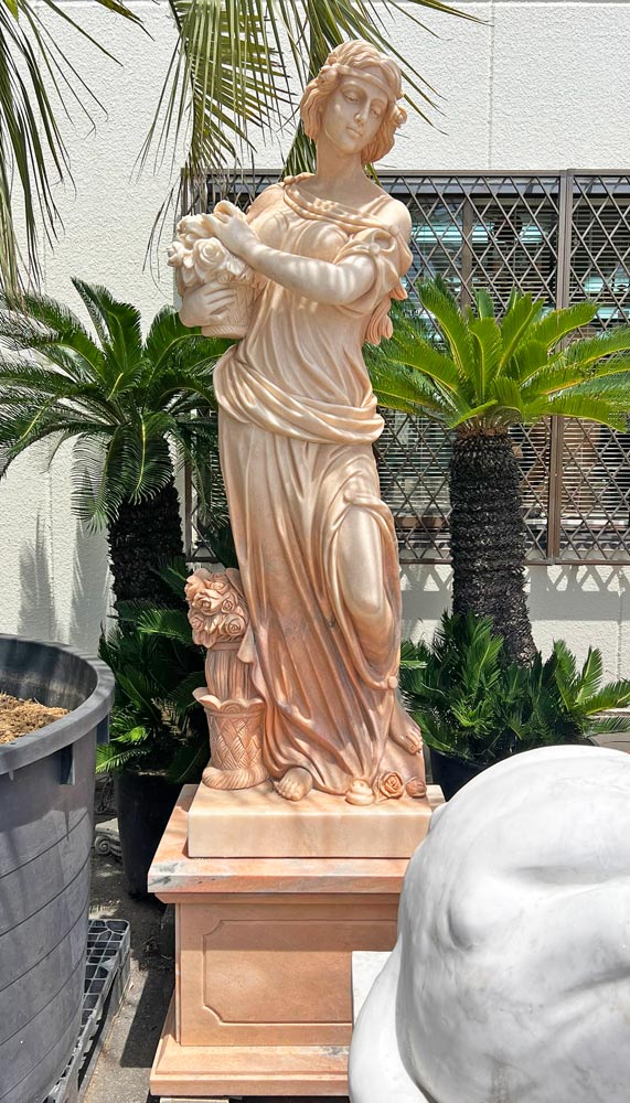 大理石人形 楽天市場】天然大理石彫刻 季節の乙女 (夏) H232cm 石像 女性像