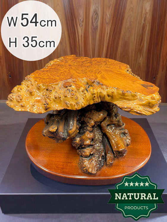 A337◆自然木 天然木 木台 花台 飾台 置物 流木アート 玉杢 光沢 A337◇自然木 天然木 木台 花台 飾台 置物 流木アート 玉杢