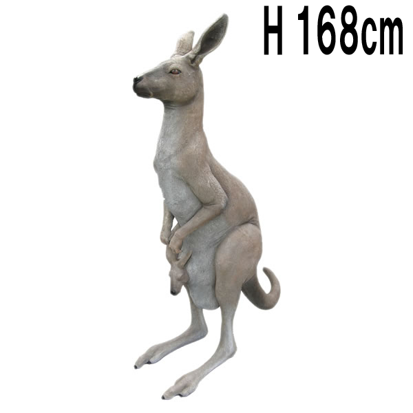 カンガルーの親子 / Kangaroo FRPアートオブジェ 【商品番号：m-fr020701】