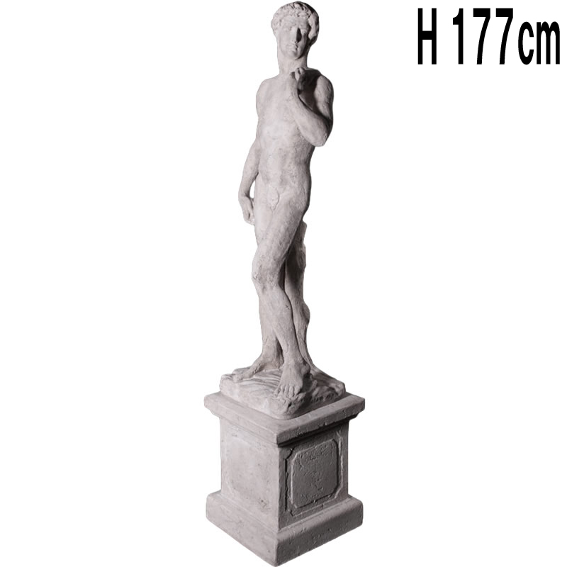 ダビデ像 高さ170cm David on Base  FRPアートオブジェ 【商品番号：m-fr030322RS】