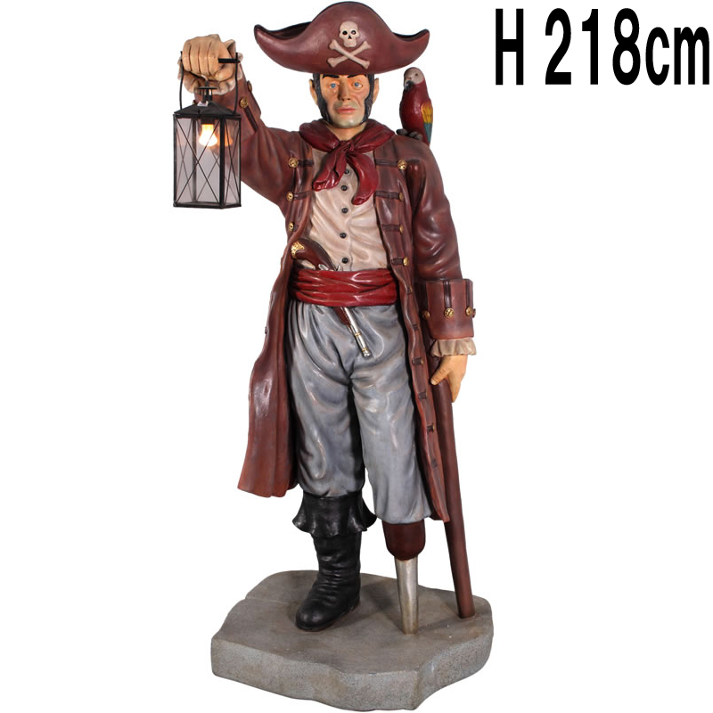 ランタンをもった海賊 Pirate w/ Lantern 6ft.  FRPアートオブジェ 【商品番号：m-fr030718】