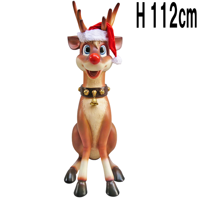 ゆかいなトナカイ / Funny Reindeer 強化プラスチック製アート（オブジェ）　【商品番号：m-fr080087】