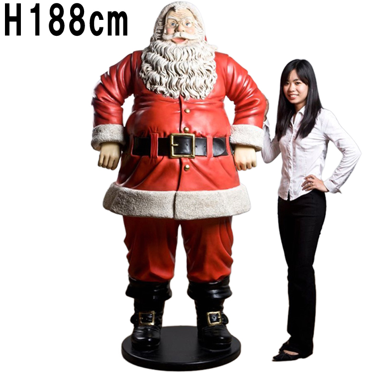 陽気なサンタ 188cm Jolly Santa 188cm FRPアートオブジェ 【商品番号：m-fr080089】