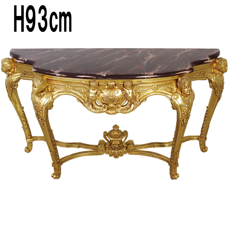 キャビネット（ブラックゴールド） Augustus Rex Console Table  FRPアートオブジェ 【商品番号：m-fr080103】