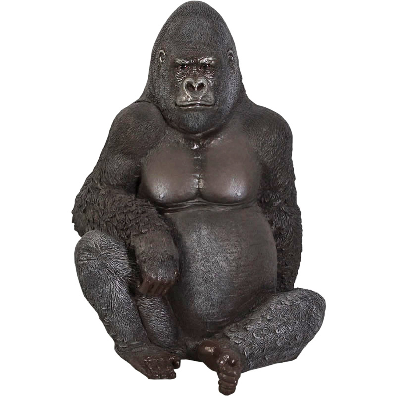 悠然たるゴリラ Silver Back Gorilla FRPアートオブジェ【商品番号：m