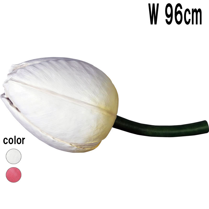チューリップ（ホワイト）60cm×39cm / Tulip 60cm x 39cm FRPアートオブジェ 【商品番号：m-fr110033WH】