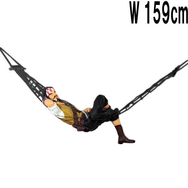 ハンモックでくつろぐ海賊 Pirate on Hammock FRPアートオブジェ 【商品番号：m-fr110056】