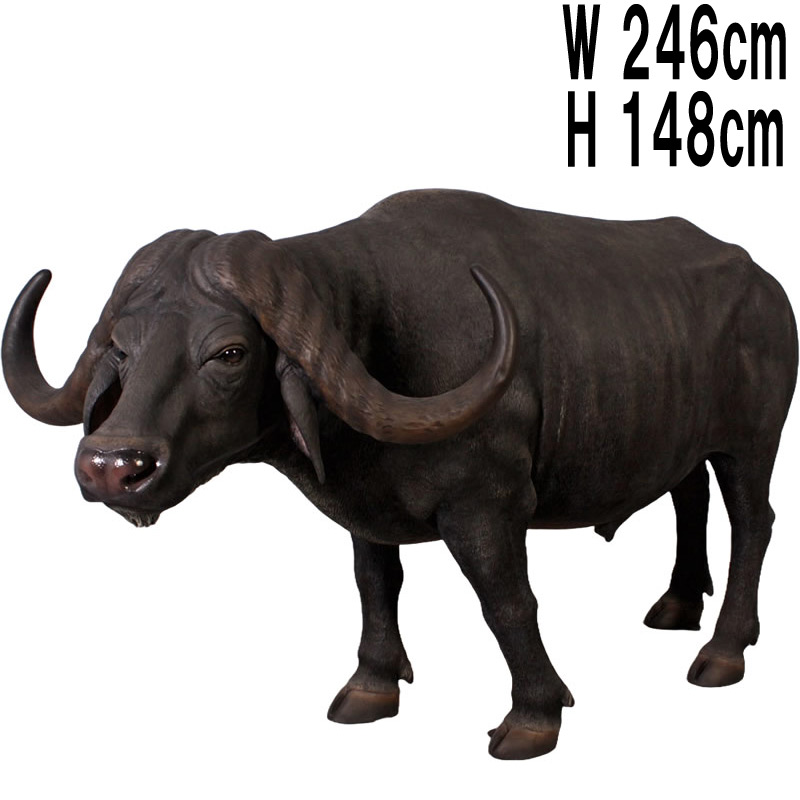 アフリカンバッファロー / African Buffalo  FRPアートオブジェ 【商品番号：m-fr110117】